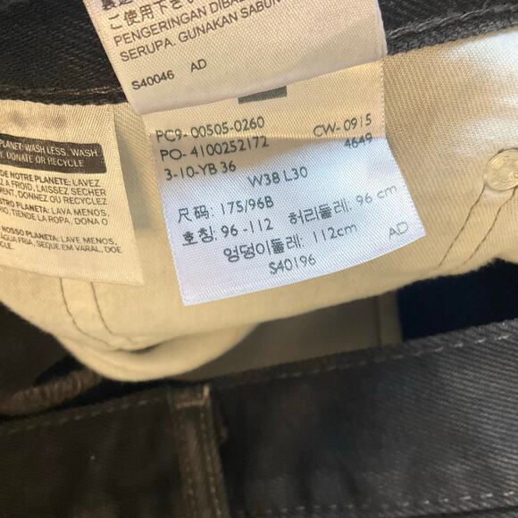 Levi’s Men Jeans 505 Size W38 x L30 Black Mid Rise Straight Fit - Picture 10 of 12